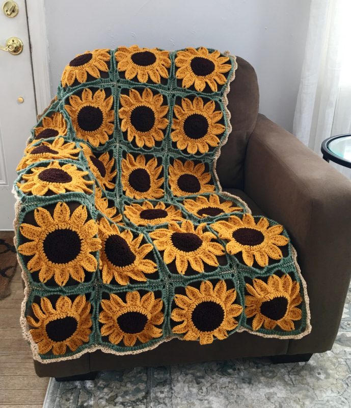 Sunflower granny 2024 square blanket pattern