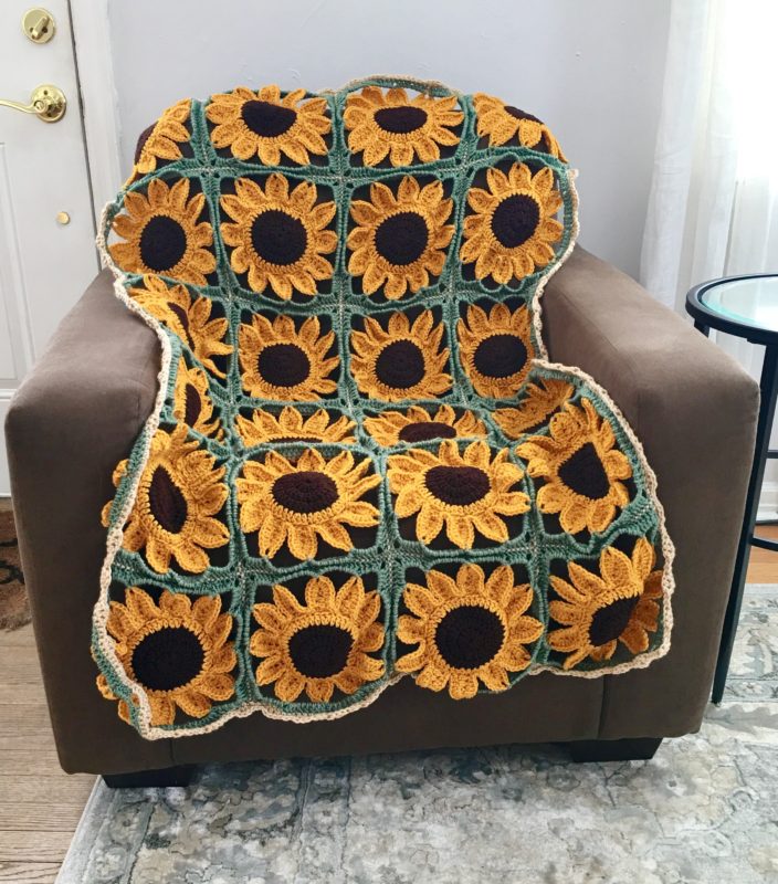 Sunflower Square Blanket Crochet Pattern Crafty Kitty Crochet