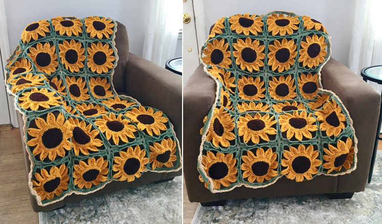 Sunflower granny square blanket new arrivals