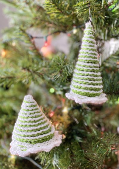 12 Weeks of Christmas: Snow-Tipped Tree Ornaments - Crochet Pattern ...