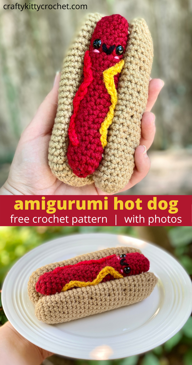 Amigurumi Hot Dog - Crochet Pattern ~ Crafty Kitty Crochet