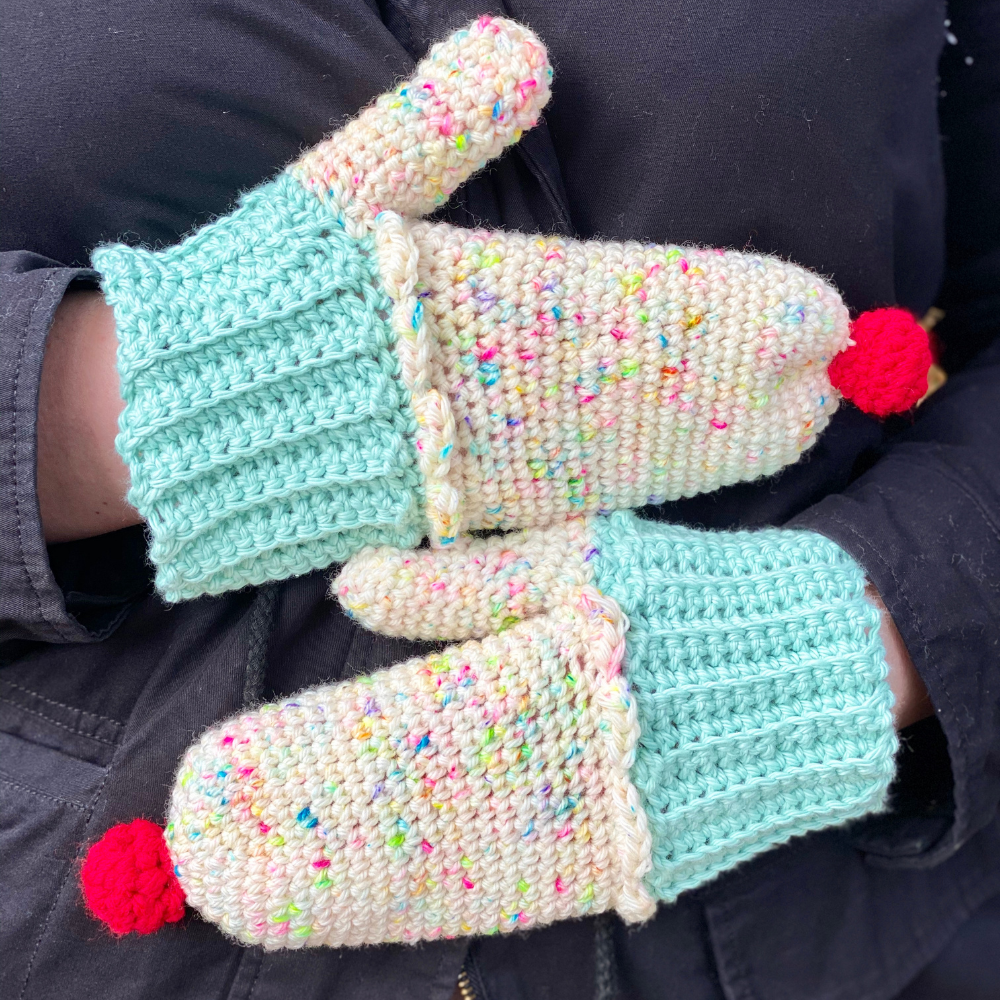 Cupcake Mittens for Kids & Adults - Crochet Pattern ~ Crafty Kitty Crochet