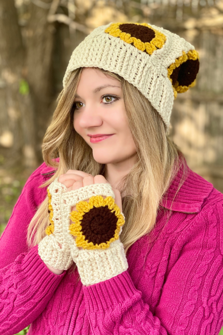 Sunflower Fingerless Gloves Crochet Pattern Crafty Kitty Crochet