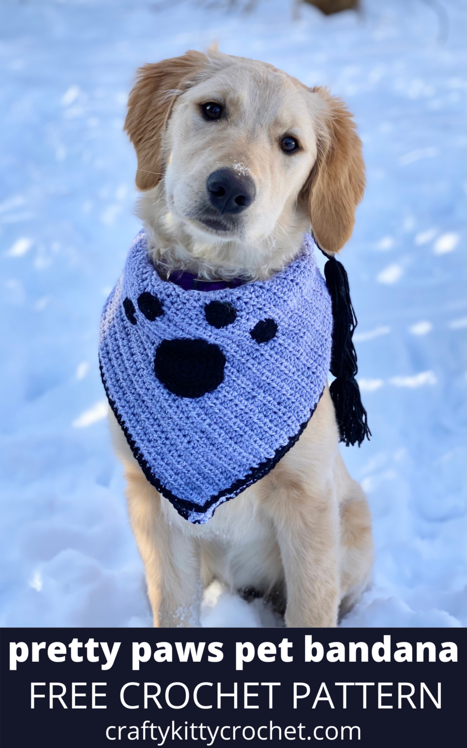 Pretty Paws Pet Bandana - Crochet Pattern ~ Crafty Kitty Crochet