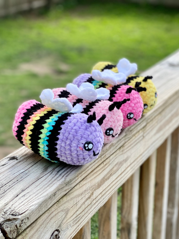 Crochet Rainbow Bee Pattern Crochet Pride Bee Pattern 