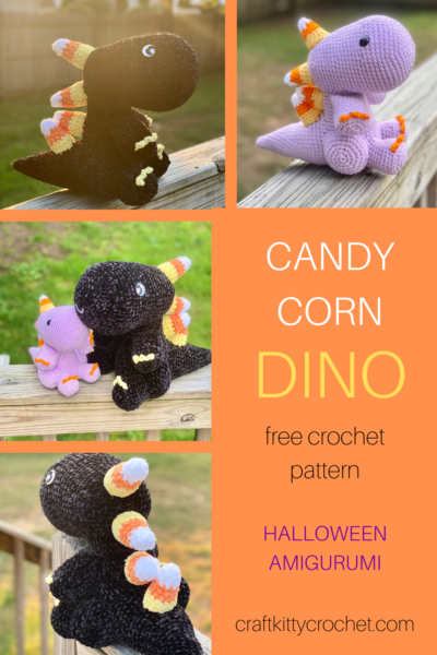 Cornzilla the Candy Corn Dinosaur - Crochet Pattern ~ Crafty Kitty Crochet