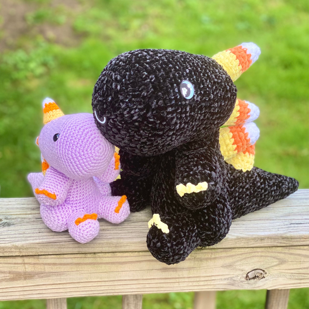 Cornzilla the Candy Corn Dinosaur - Crochet Pattern ~ Crafty Kitty Crochet