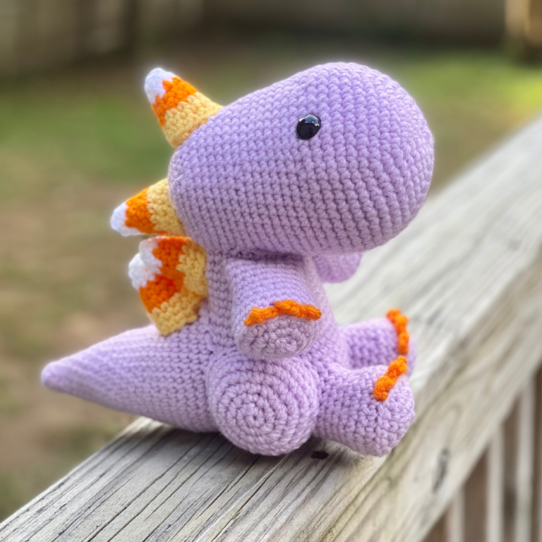 Cornzilla the Candy Corn Dinosaur - Crochet Pattern ~ Crafty Kitty Crochet